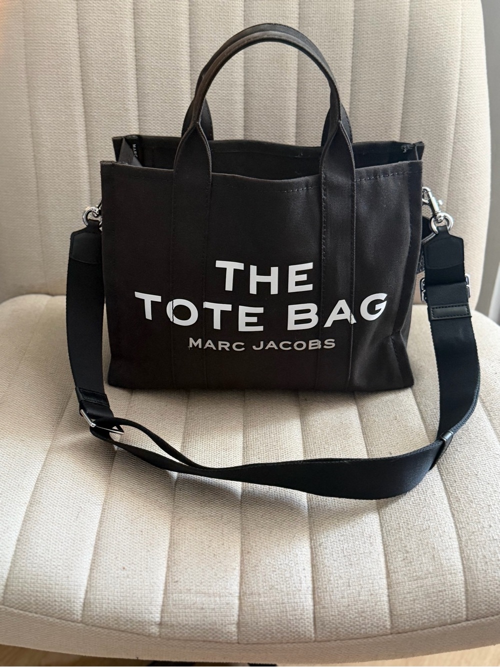 Marc Jacobs Black 'The Tote Bag' Canvas Messenger